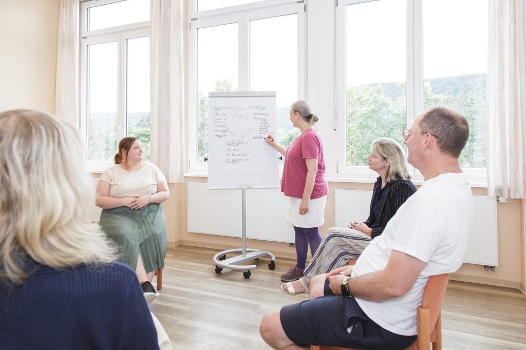 Eine Gruppen-Therapie in der Reha-Klinik.